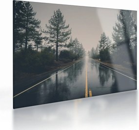 Obraz na szkle drogi w deszczu (70x50 cm)