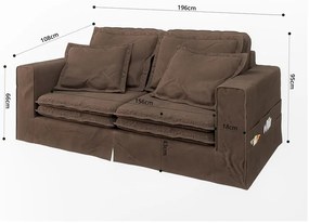 Ciemnobrązowa sofa 196 cm Nora – Ropez