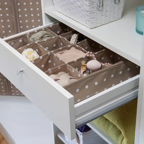 Beżowy organizer do szuflady z 16 przegródkami Compactor Dots