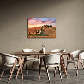Obraz - Dom na wzgórzu, Toskania, Włochy (70x50 cm)