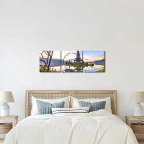 Obraz - Świątynia Pura Bratan (z zegarem) (90x30 cm)