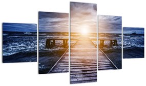 Obraz molo ze słońcem (125x70 cm)