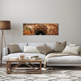 Obraz - tunel w skale (z zegarem) (90x30 cm)