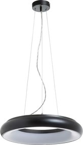 Lampa sufitowa FRED w nowoczesnym stylu - ?r. 40 cm - okr?g?a - LED SMD 35W - 2940Y 3K - 120° i 125° - IP40 - aluminium i opalowy poliw?glan - czarny