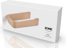 Beżowy ścienny metalowy uchwyt na papier toaletowy Ume – Zone