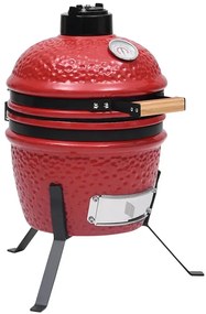 Czerwony ceramiczny grill z pokrywą D0-G13
