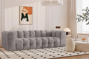 Sofa czteroosobowa BALOO, tkanina szenilowa + bukla, Szary