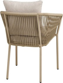 Beżowe metalowe tapicerowane krzesło ogrodowe Salerno – House Nordic