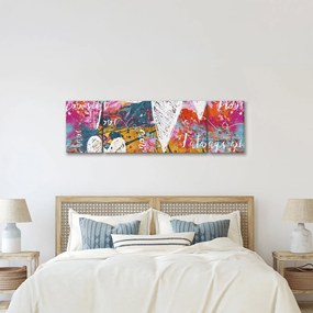 Obraz - Serce na abstrakcyjnym tle (170x50 cm)