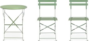 Szałwiowy stalowy zestaw mebli ogrodowych dla 2 osób Austin – Bizzotto