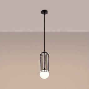 Lampy wiszące nowoczesny Zynex, stal - 1 źródło światła 3000K - L.12 x H.115 cm - czarny