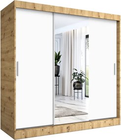 Szafa przesuwna dąb artisan + biały 200 cm W4-T00