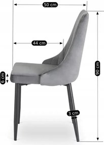 Zestaw Stół Okrągły Rozkładany HARRY 102-142 cm Dąb Artisan/Czarny i 4 Krzesła Tapicerowane BARI Szare