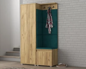 Garderoba do przedpokoju SINGAPUR 104 dąb craft/zielony MEBLOWA 1