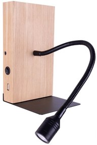 Spot-Light 5722174 - Kinkiet LED LECTOR LED/2,5W/230V USB dąb