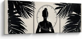 Obraz - Joga (z zegarem) (90x30 cm)