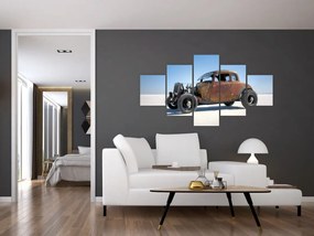 Obraz samochodu na pustyni (125x70 cm)