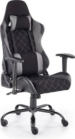Czarny tapicerowany fotel gabinetowy R0-L59