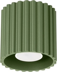 Lampa Sufitowa Minimalistyczny Aura, Aluminium - 1 Źródło - L.10 X H.10 Cm - Zielony Oliwkowy