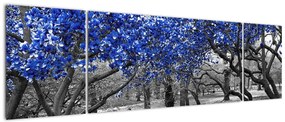 Obraz - Niebieskie drzewa, Central Park, New York (170x50 cm)