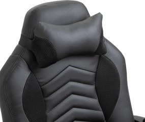 HOMCOM Fotel biurowy ergonomiczny obrotowy z masażem i ogrzewaniem czarny elegancki design | Aosom PL