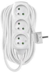 Przedłużacz 3-gniazda 10m biały