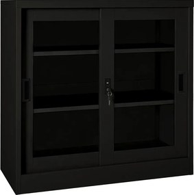 Czarna szafka z półkami na dokumenty L3-D21