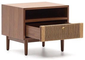 Brązowa szafka nocna w dekorze orzecha Elan – Kave Home