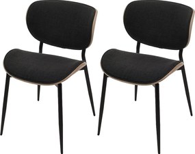 Krzesło do jadalni MCW-O45 (zestaw 2 szt.),  naturalne, ciemnoszare