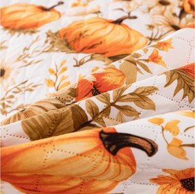 Narzuta na łóżko FLOWERS AND PUMPKINS, pomarańczowy Rozmiar: 170 x 210 cm