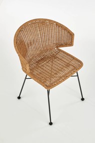 K407 krzesło naturalny, czarny, rattan syntetyczny, boho, skandynawski