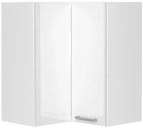 Biała górna szafka narożna 60 cm połysk B1-W18
