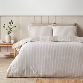 Beżowa pościel dwuosobowa 3-częściowa 200x200 cm Banded Stripe – Catherine Lansfield