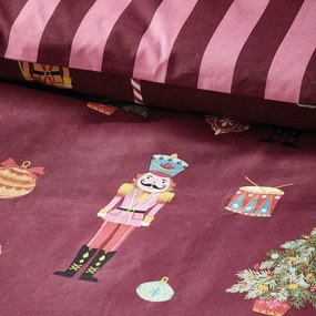Różowo-fioletowa pościel jednoosobowa 135x200 cm Nutcracker Stripe – Catherine Lansfield