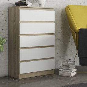 Komoda ADRIANO 70 cm do Salonu Sypialni 5 Szuflad Dąb sonoma