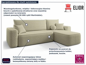 Ciemnobeżowy rozkładany narożnik w kształcie L A5-L74