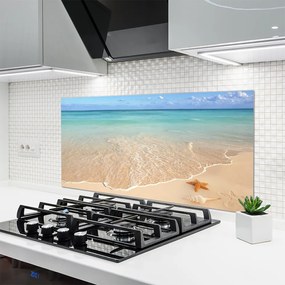 Szkło do Kuchni na Ścianę Rozgwiazda Na Piasku