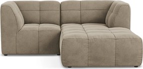 Brązowy aksamitny narożnik (prawostronny/z szezlongiem) Aloha – Makamii