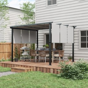 Outsunny Markiza przeciwsłoneczna. Pergola, odporna na warunki atmosferyczne, w zestawie materiały montażowe, 3 x 3,5 m, ciemnoszary | Aosom PL