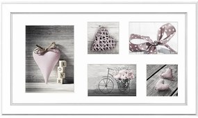 Biała ramka na 5 zdjęć Styler Malmo, 51x27 cm