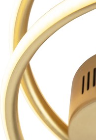 Designerska lampa sufitowa złota z wbudowanym LED-em o 3 stopniach ściemniania - Rowan