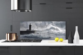 Szkło do Kuchni na Ścianę Klasyczna Latarnia Morska