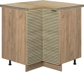 Szafka narożna panel dębowy 80.5x60x82 fame-line