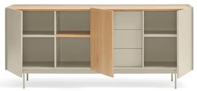 Beżowo-naturalna niska komoda w dekorze dębu 180x78 cm Otto – Teulat