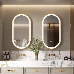 Lustro łazienkowe LED 100x50cm lustro podświetlane anty-parowanie 3 kolory regulowane 100x50x4cm