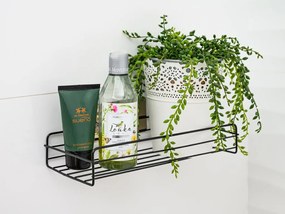 Półka łazienkowa bez wiercenia VIENTO, czarna