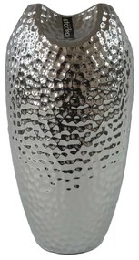 Wazon ceramiczny srebrny Silver dots srebrny, 29 cm