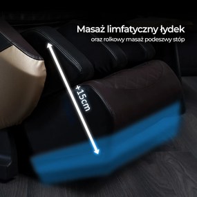 Fotel Masujący QX ULTRA PRO Wypoczynkowy Relaksacyjny Brązowy Ekoskóra Nowoczesny