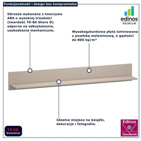Minimalistyczna półka ścienna taupe M9-H30