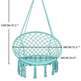 Domarex Wiszący fotel-huśtawka Luna turkusowy, 60 x 80 x 120 cm